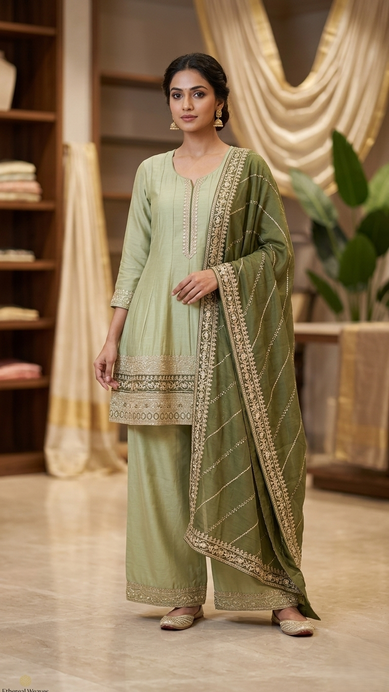 LADIES CHURIDAR SHORT TOP L/S