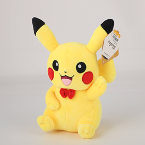 20CM Crystal Extra Soft Licensed Stuffed Toy - Pikachu with Bowtie