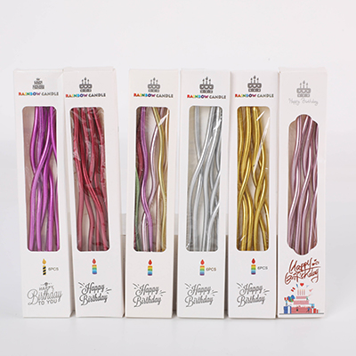 Curve Coloured Candle - 6 Pack