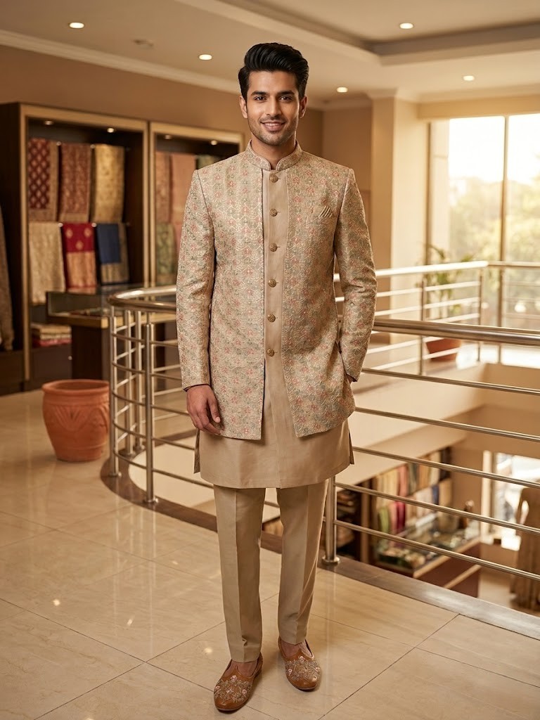 MEN ETHNIC SEMI SHERWANIS JACKET