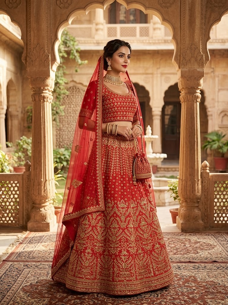 LEHENGAS-DUPION-SEMI-STICHED-SPF 76789