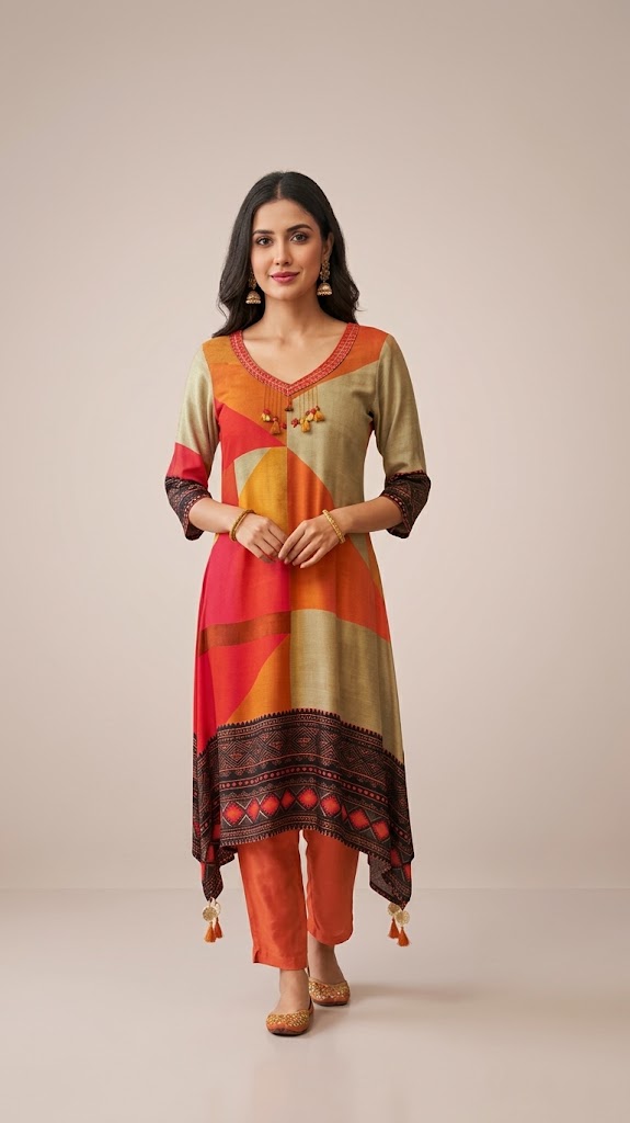 WOMEN ETHNIC KURTI SET (2 PCS)