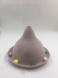 Pointy straw hat for kids