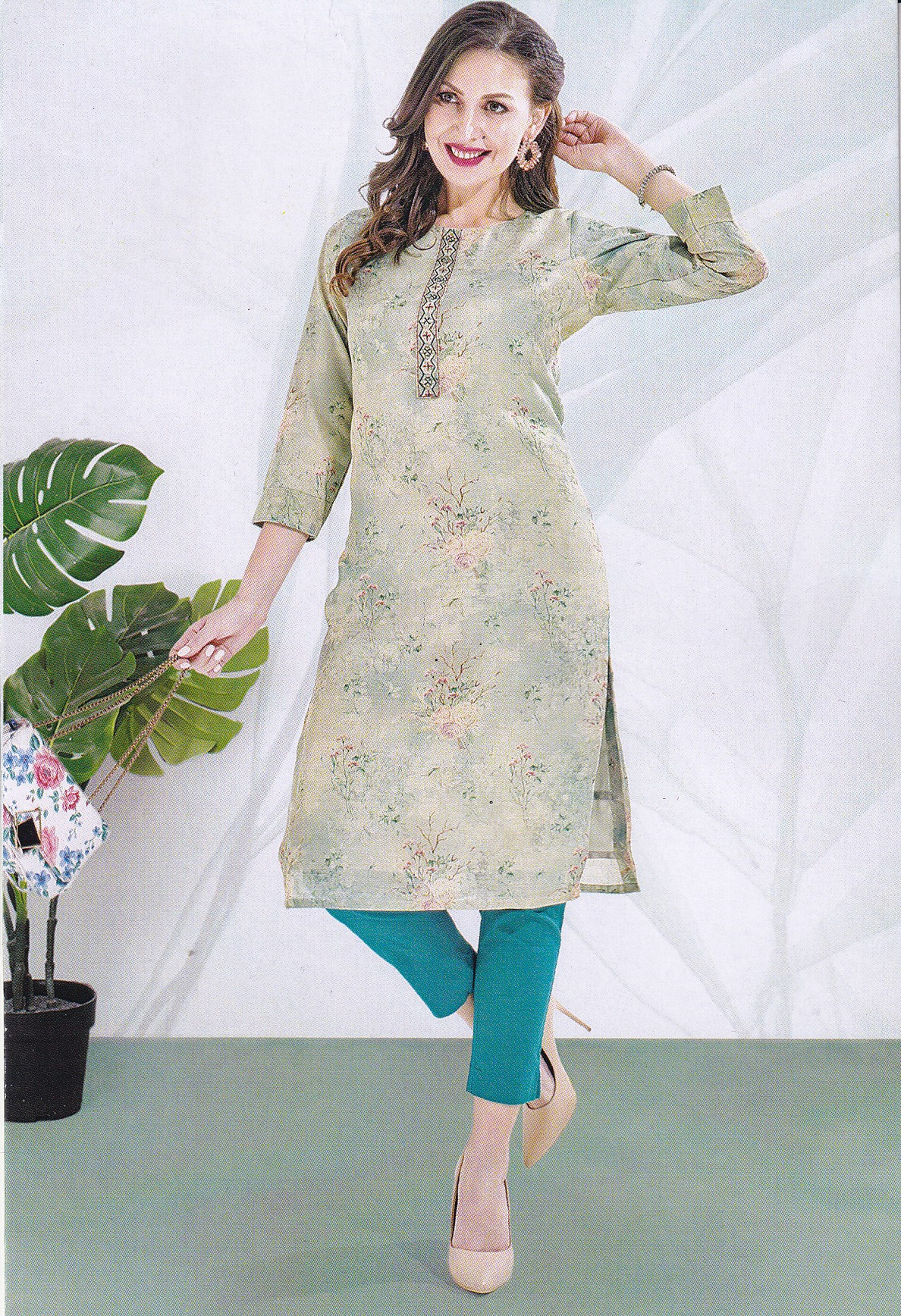 LADIES KURTI LONG PRINTED L/S