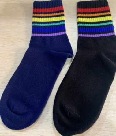 Women's Rainbow Ankle Socks 2 Pairs - B