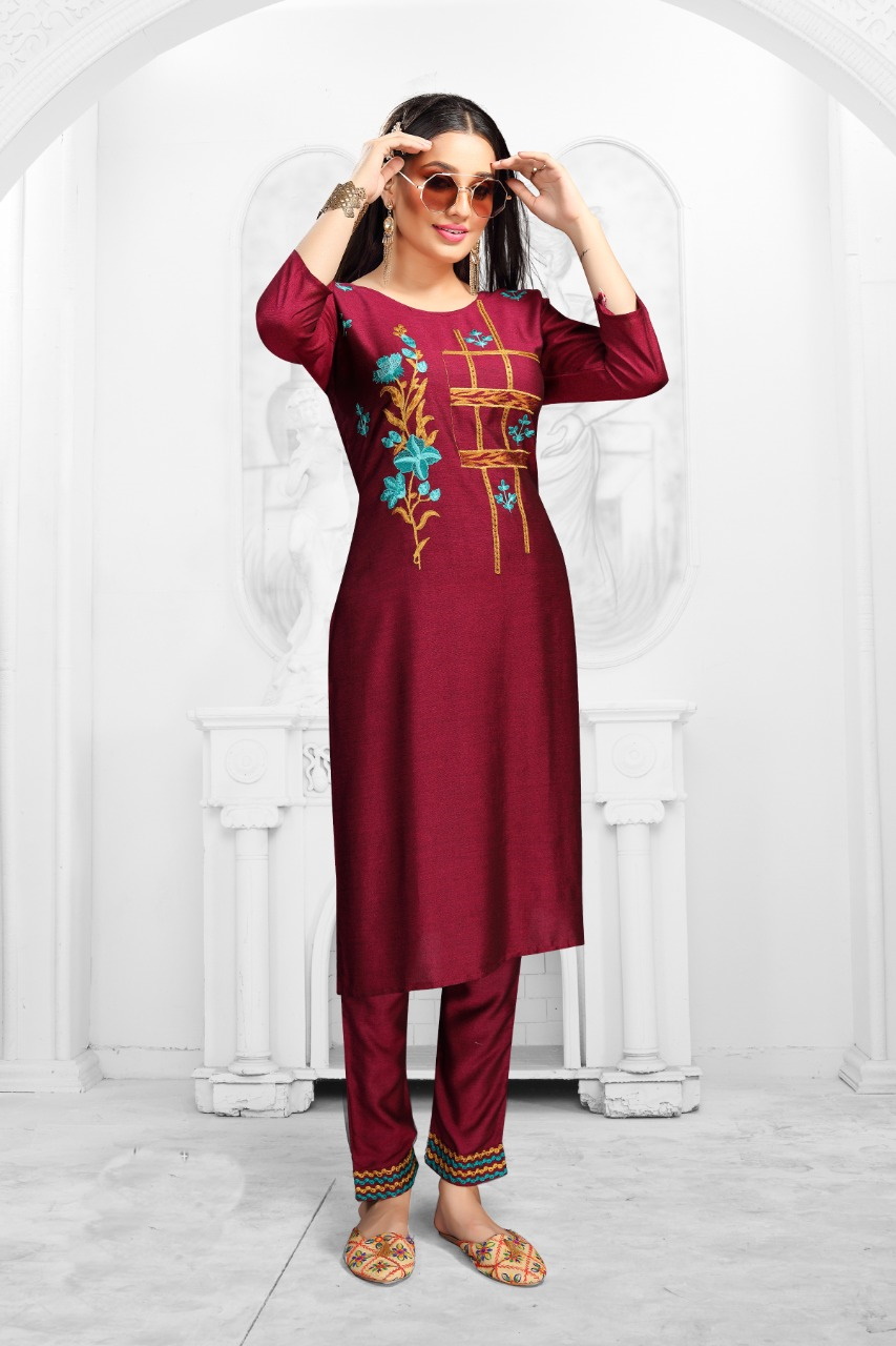 LAD KURTI-RAYON-PANT 2PCS-M/RN-6
