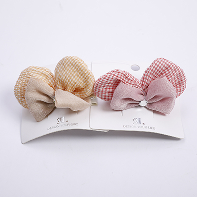 Checked 3D Bowtie Hair Clip