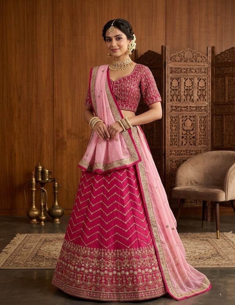 LEHENGA-SILK-SEMI STITCHED-M/IN-2/92