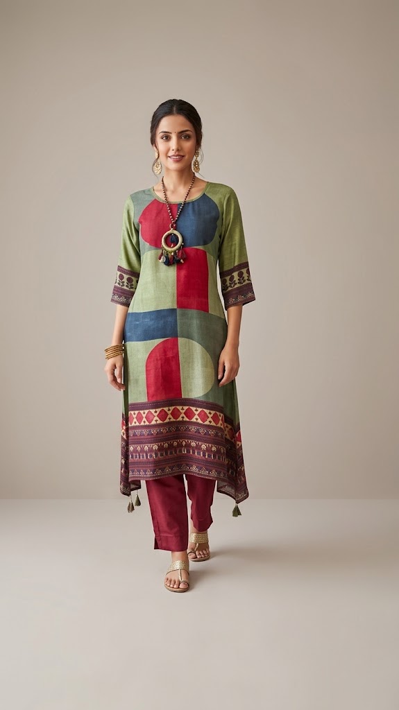 WOMEN ETHNIC KURTI SET (2 PCS)