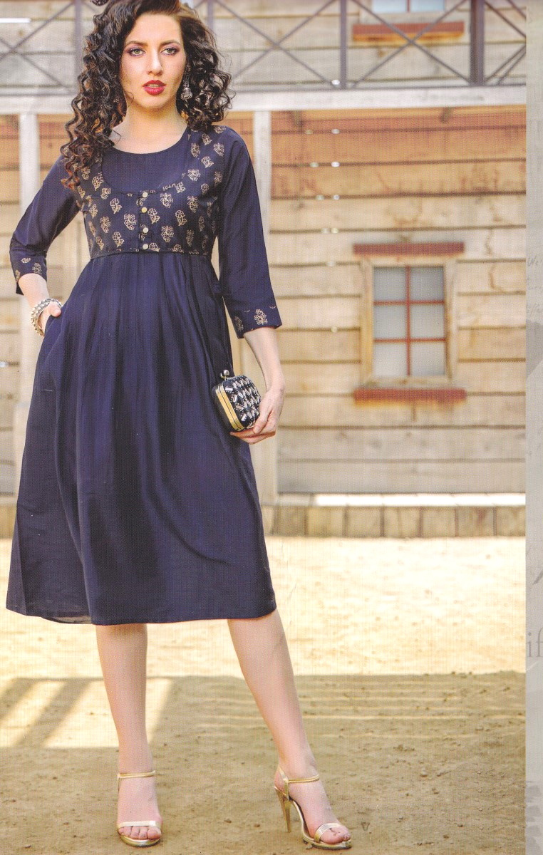 LAD KURTI-SYNTHETIC-LONG-MG 03/21-3H