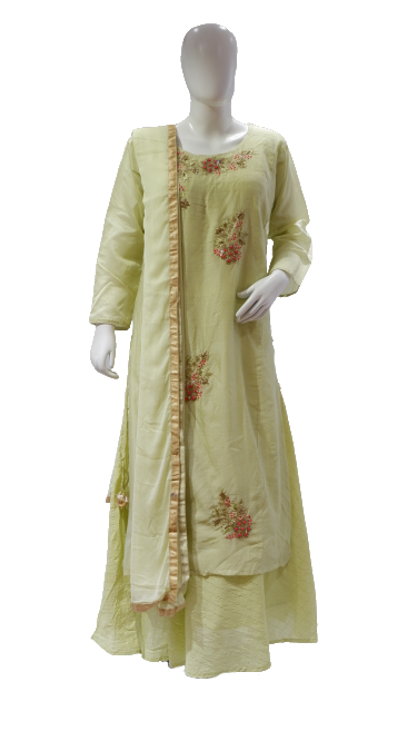 LAD CHURIDAR-SYN/GOWN-WITH JACKET-SHIV2/20-38C