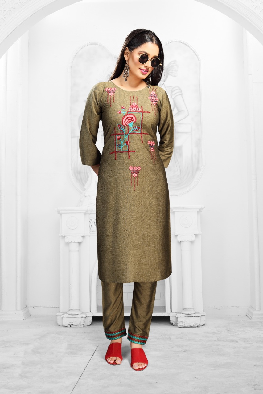 LAD KURTI-RAYON-PANT 2PCS-M/RN-8