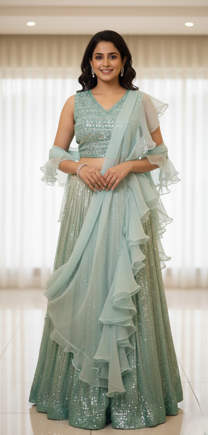 LADIES CROP TOP-NET-CHOLI-KAB 6952