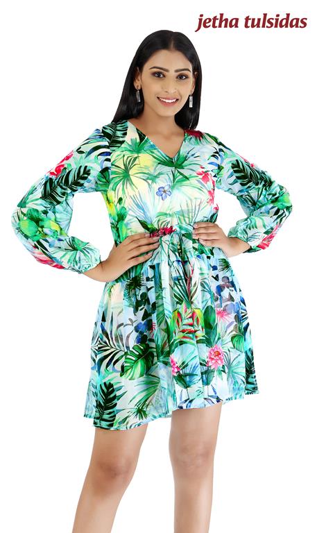 WOMEN WESTERN-SHORT DRESS-DRAWSTRING