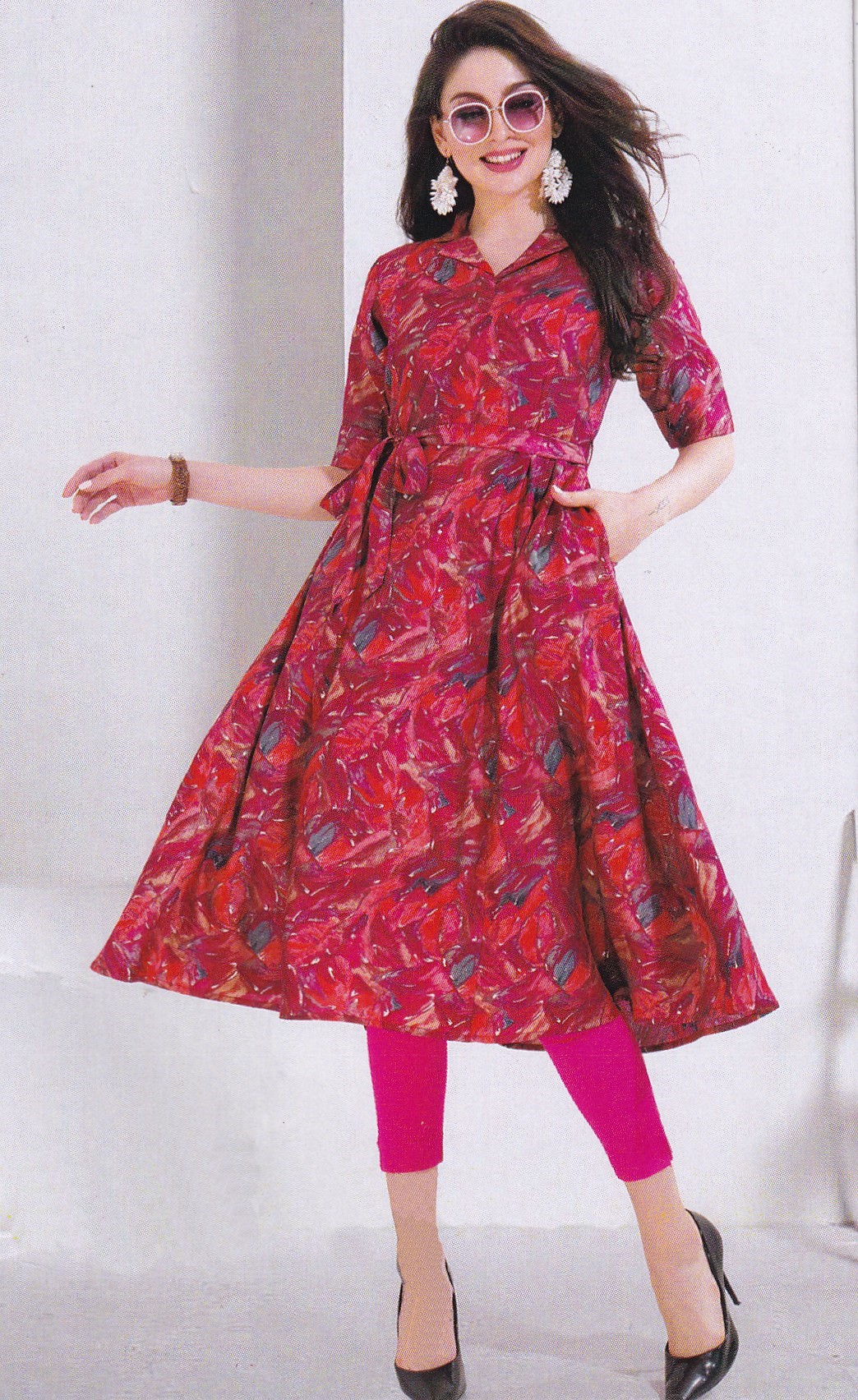 LADIES KURTI LONG PRINTED L/S