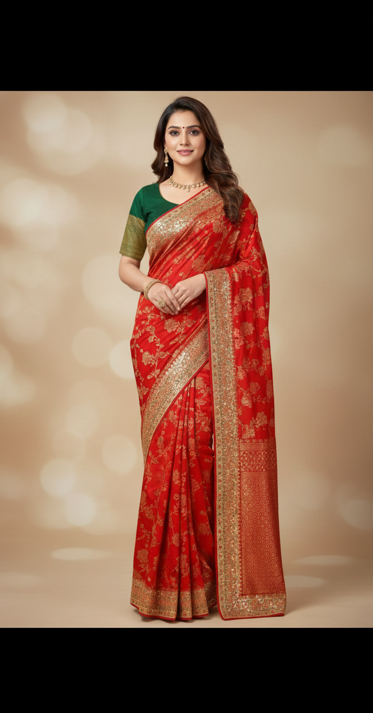 SAREE S-BENARAS-EMB-SRAJ 4571