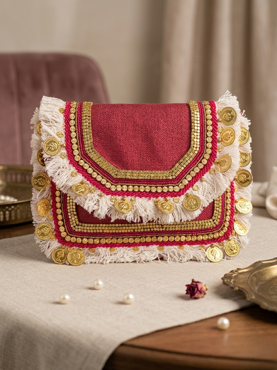 LADIES HANDBAG-FANCY-KHADI JUTE