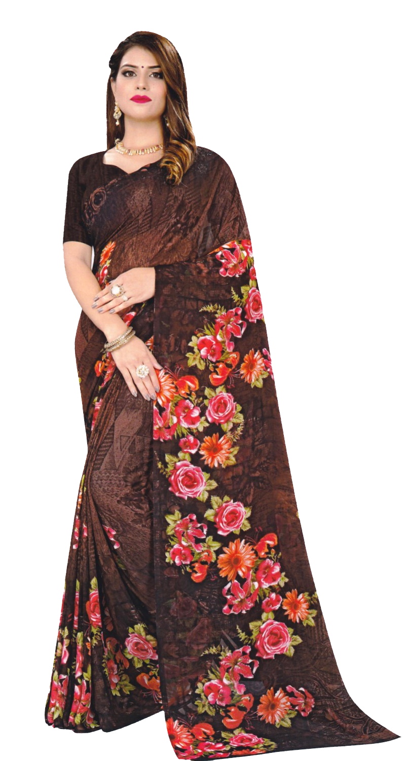 SAREE S-GEORGETTE-PRINTED-ASM 6455 O