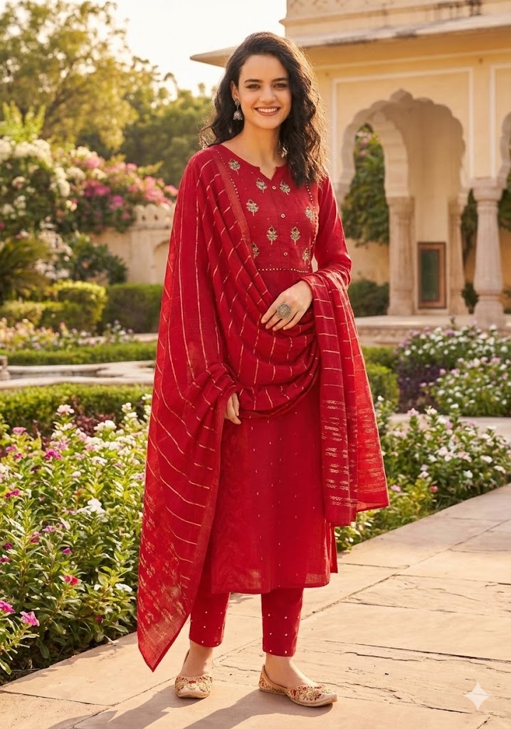 LAD CHURIDAR-SYN-ST/CUT-LP PANT LS-S/JK 12779