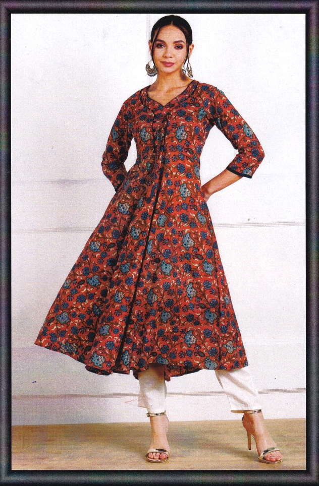 LAD KURTI-COTTON-PRINTED-SUP 01/22-1