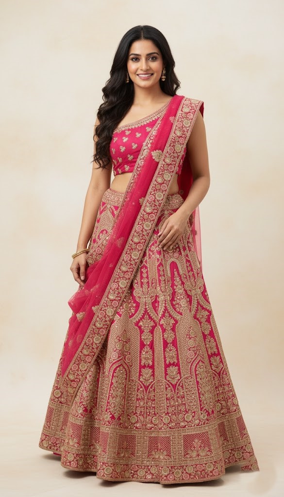 LEHENGAS-DUPION-SEMI-STICHED-SPF 77070