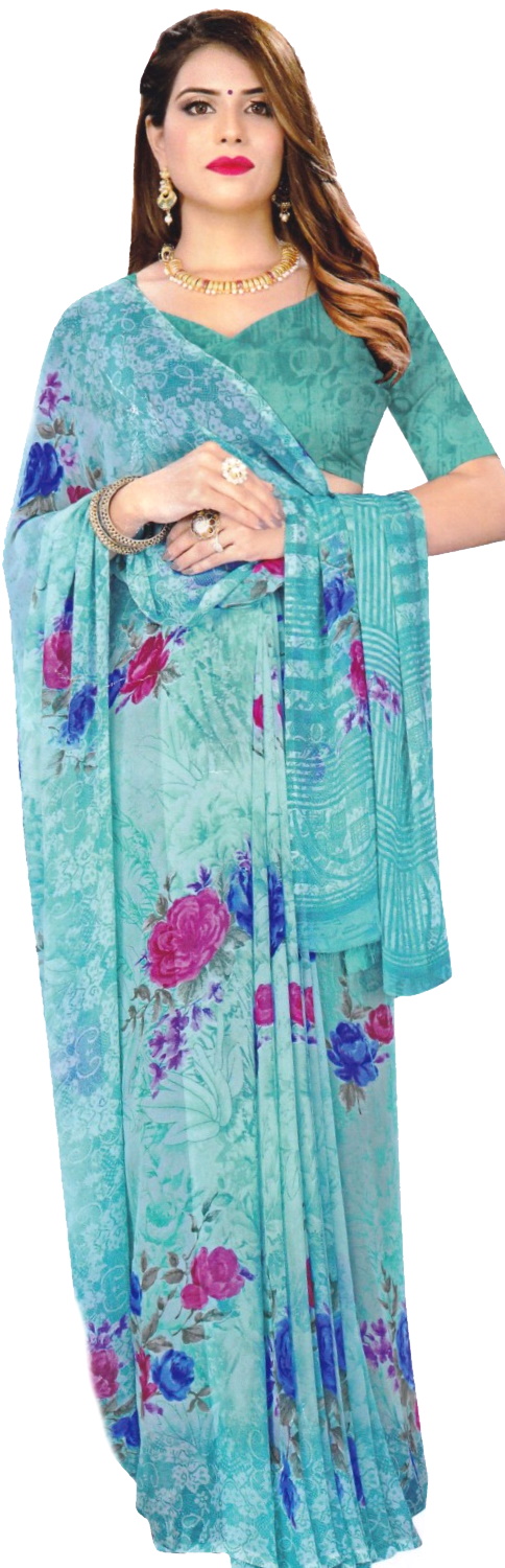 SAREE S-GEORGETTE-PRINTED-ASM 6455 N