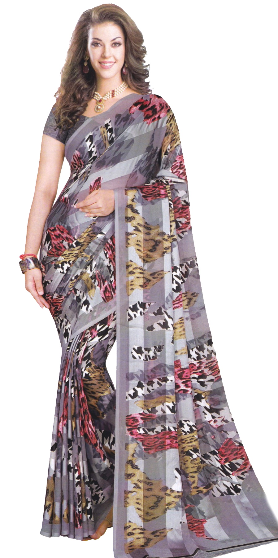 SAREE S-SATIN PATTA-PRINTED-ASM 6456 L