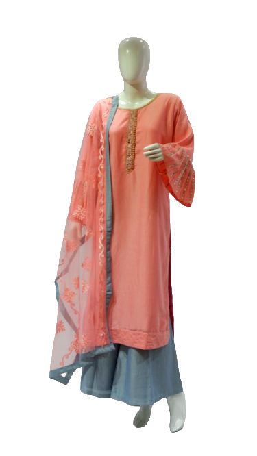 LAD CHURIDAR-SYNTHETIC-LP PALAZO LS-AVLI2/20-48P