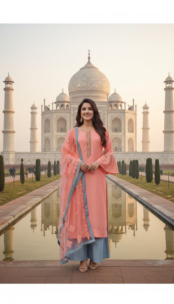 LAD CHURIDAR-SYNTHETIC-LP PALAZO LS-AVLI2/20-48P