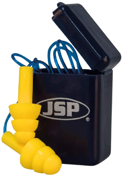 MAXIFIT PRO II - REUSABLE EARPLUGS - SNR26 - CORDED - NAVY/YELLOW