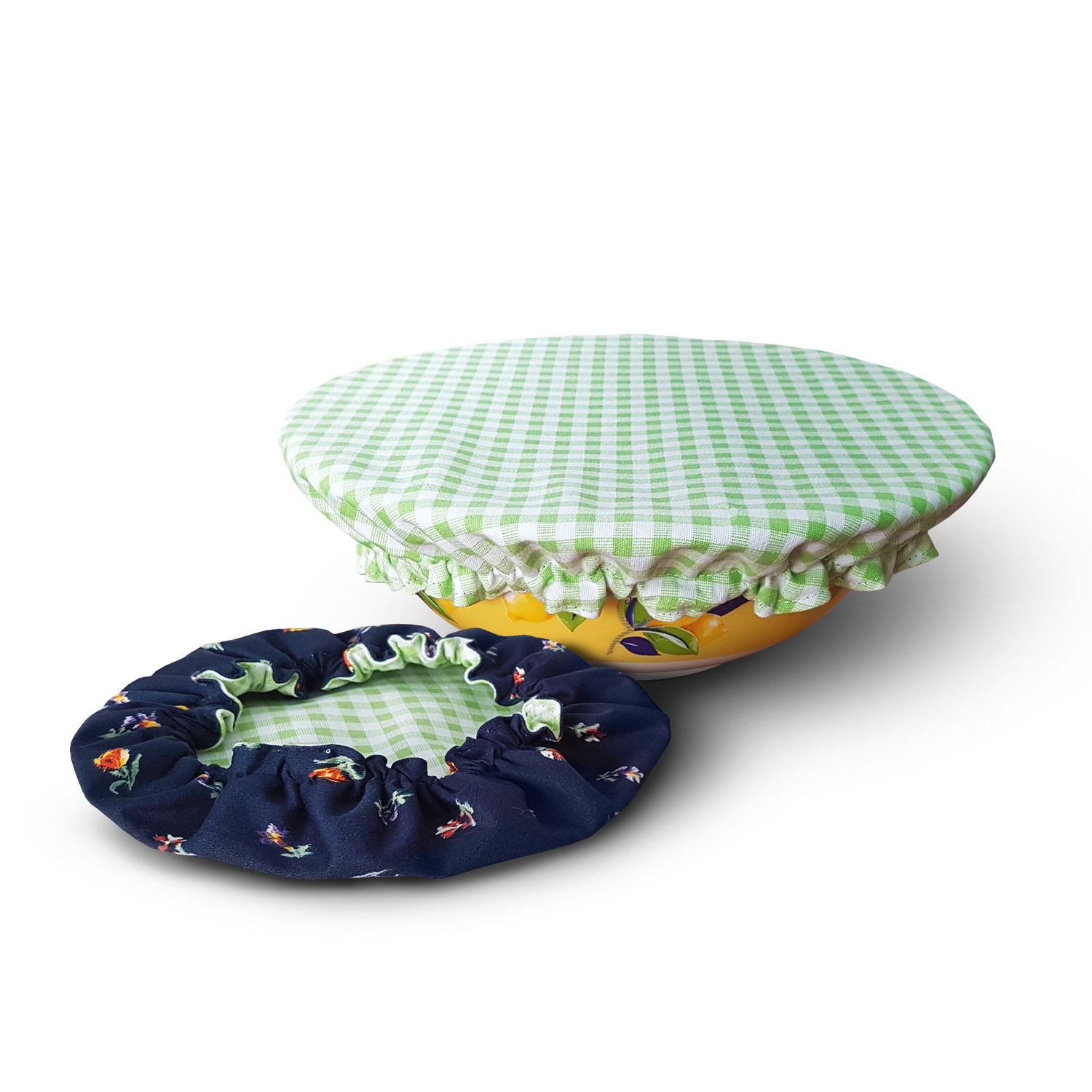 COTTON FABRIC DISH COVERS - SET OF 2