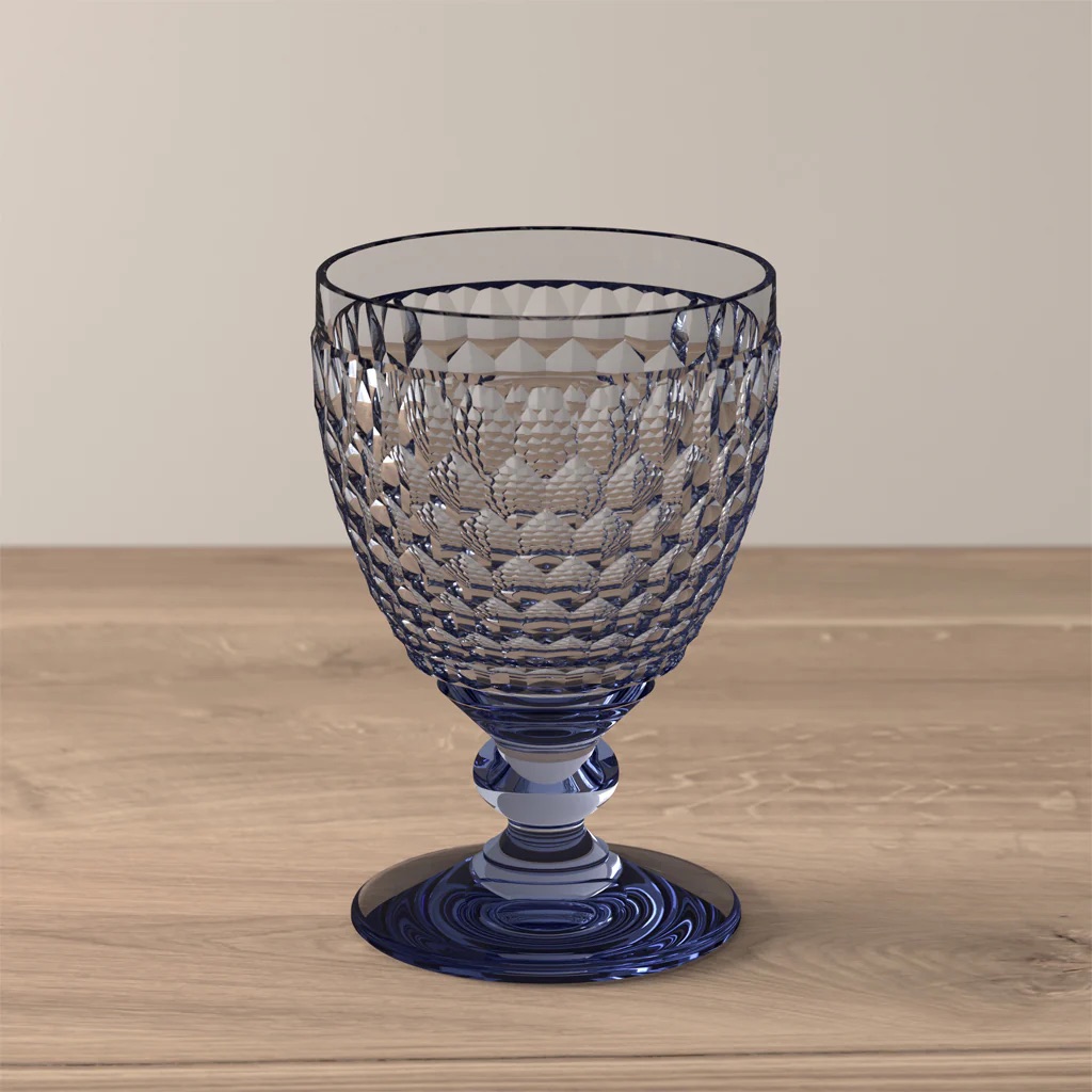 BOSTON COLOURED RED WINE GOBLET BLUE 20-CRYSTAL SET 4 PCS