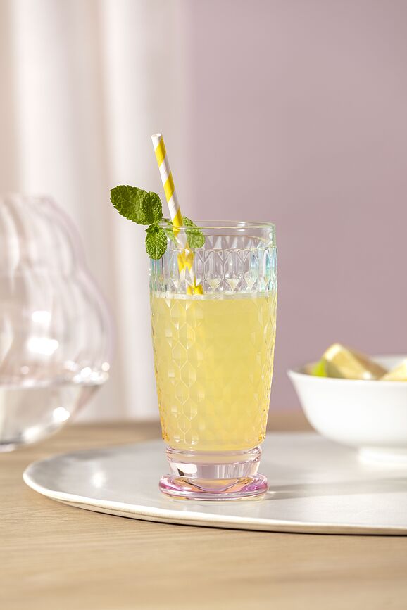 BOSTON PEARL HIGHBALL GLASS 20-CRYSTAL GLASS SET OF 4 PCS