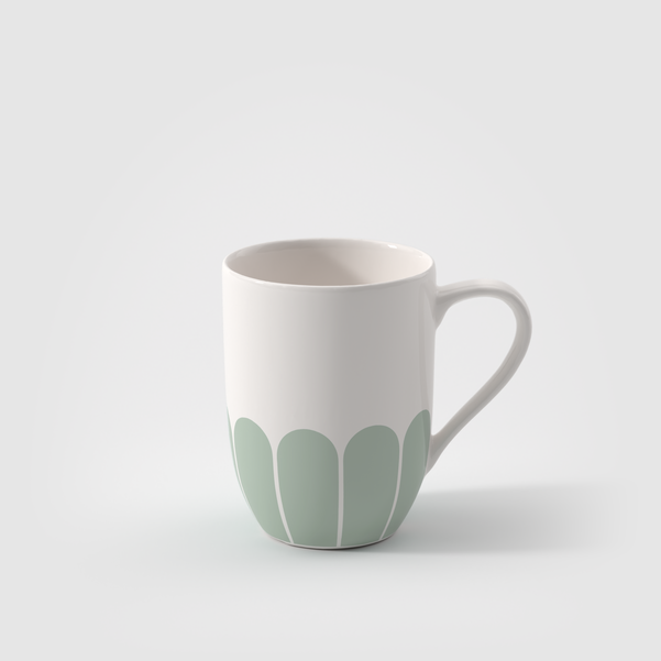 FLEUR VERT MUG 12-premium porcelain 11.5x8x10.5cm