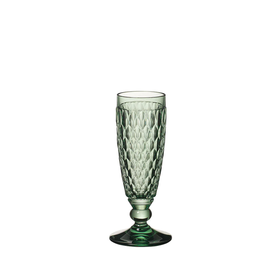 Boston col. Champagne flute green set 4 pcs crystal