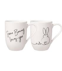 STATEMENT EASTER SET BUNNY 2 PIECES 12-Premium Porcelain
