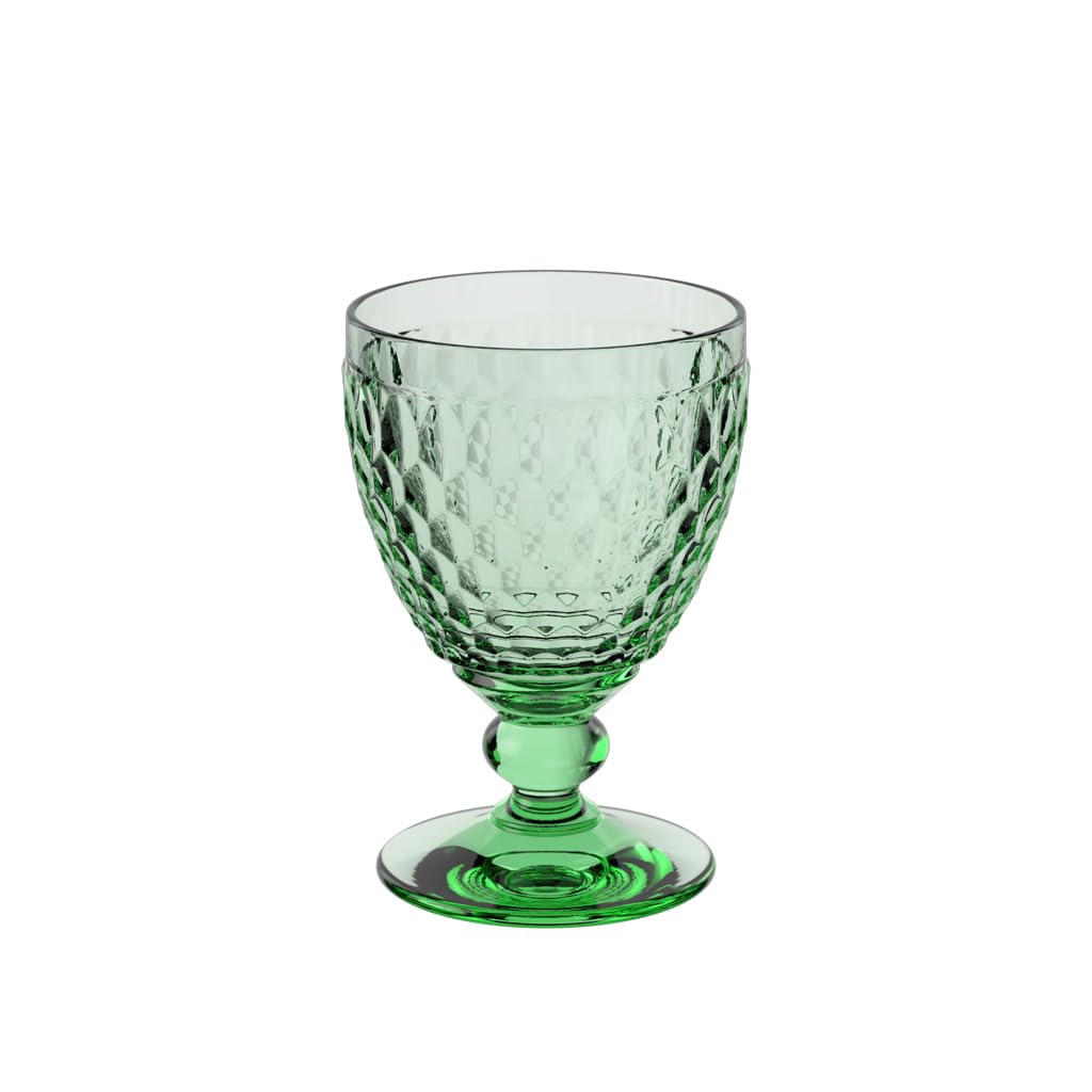 Boston col. Red wine goblet green set of 4 pcs crystal