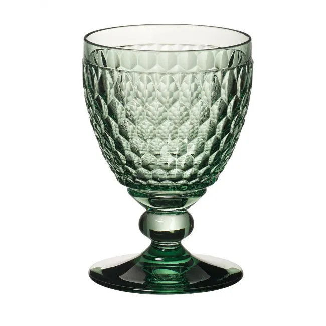 Boston col. Red wine goblet green set of 4 pcs crystal
