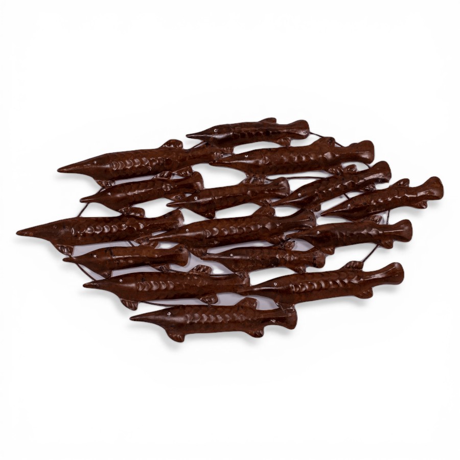 MAYA - WALL PANEL DECO FISH IRON RUSTIC 100 X 50 CM