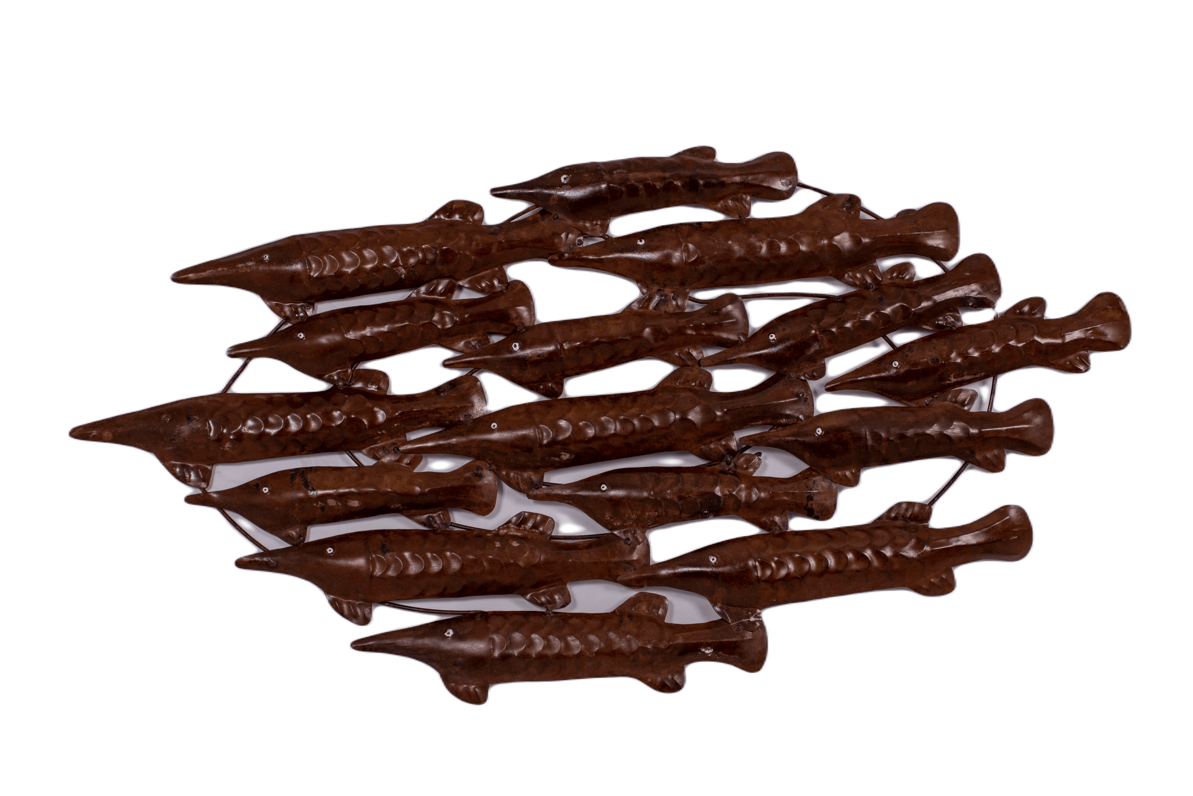 MAYA - WALL PANEL DECO FISH IRON RUSTIC 100 X 50 CM