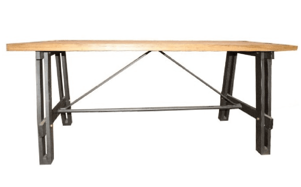 BEIJING - DINING TABLE TEAK WITH IRON BASE 180 X 86 X H 76 CM