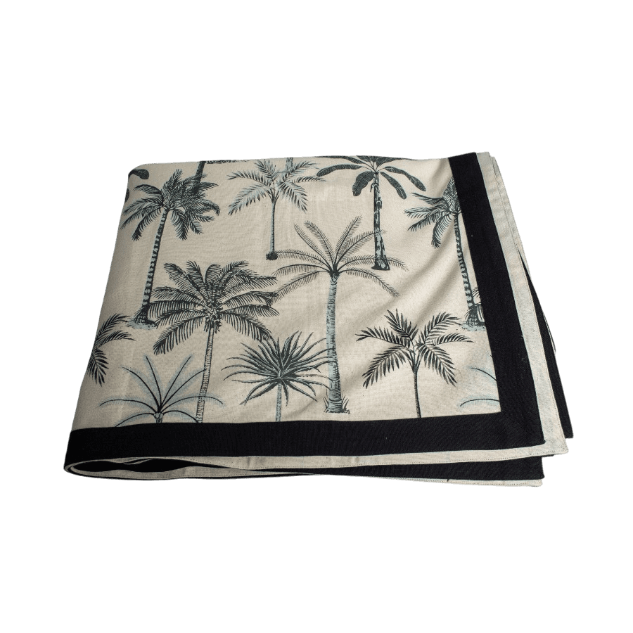 MANIK - TABLECLOTH PALMTREE WITH THIN BORDER COTTON 150X270
