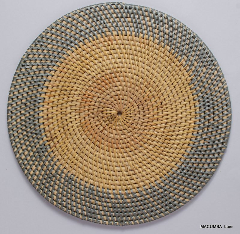 NUNGWI - PLACEMAT BORDER GREY RATTAN ROUND D 35