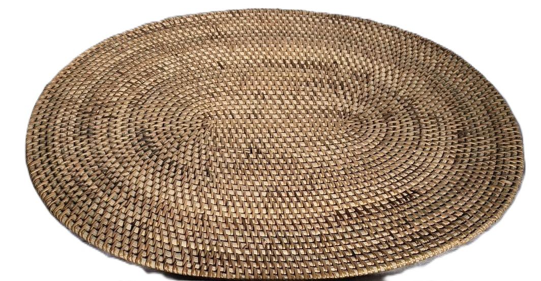 SEAGRASS - PLACEMAT OVAL NATURAL RATTAN 35X45