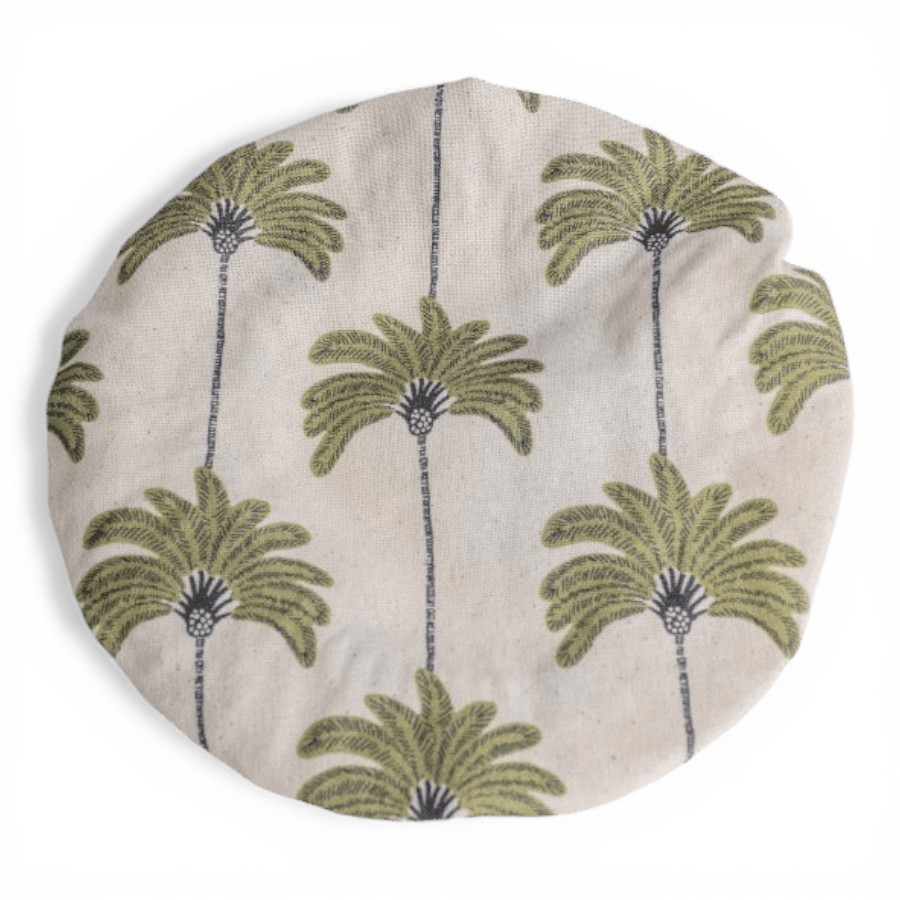 GHATA - BOWL COVER PALMTREE COTTON GREEN D20