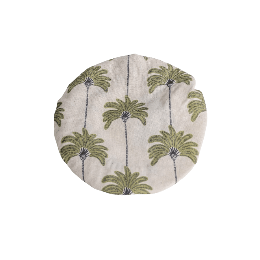 GHATA - BOWL COVER PALMTREE COTTON GREEN D20