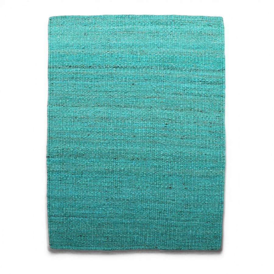 RUG JUTE PANJA WEAVE WITH FRINGES TEAL 200X140 - BORA