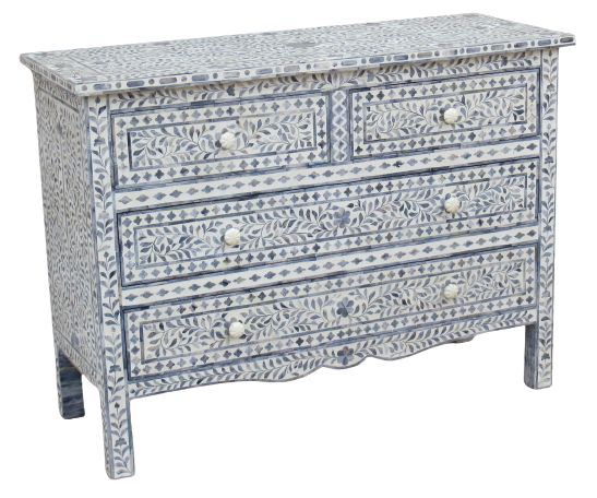KALIMATAN - SIDEBOARD INLAY W -  4 DRAWERS 122L X 46W X 90H CM