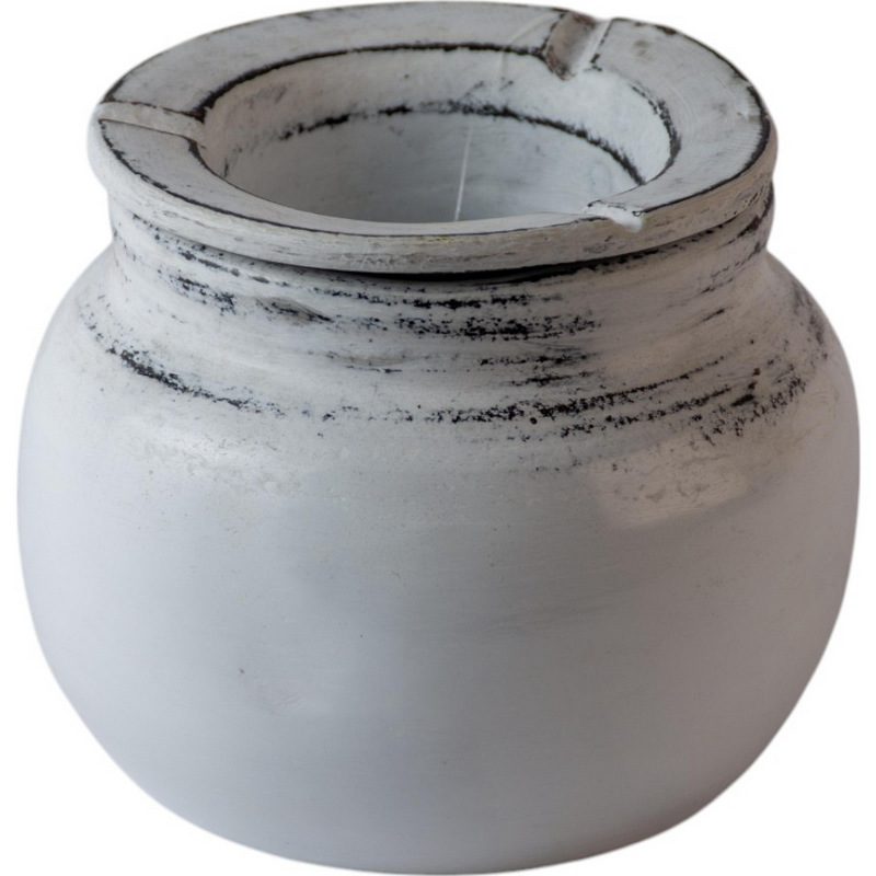 BARSANA - ASHTRAY TERRACOTTA ROUND WHITE 15