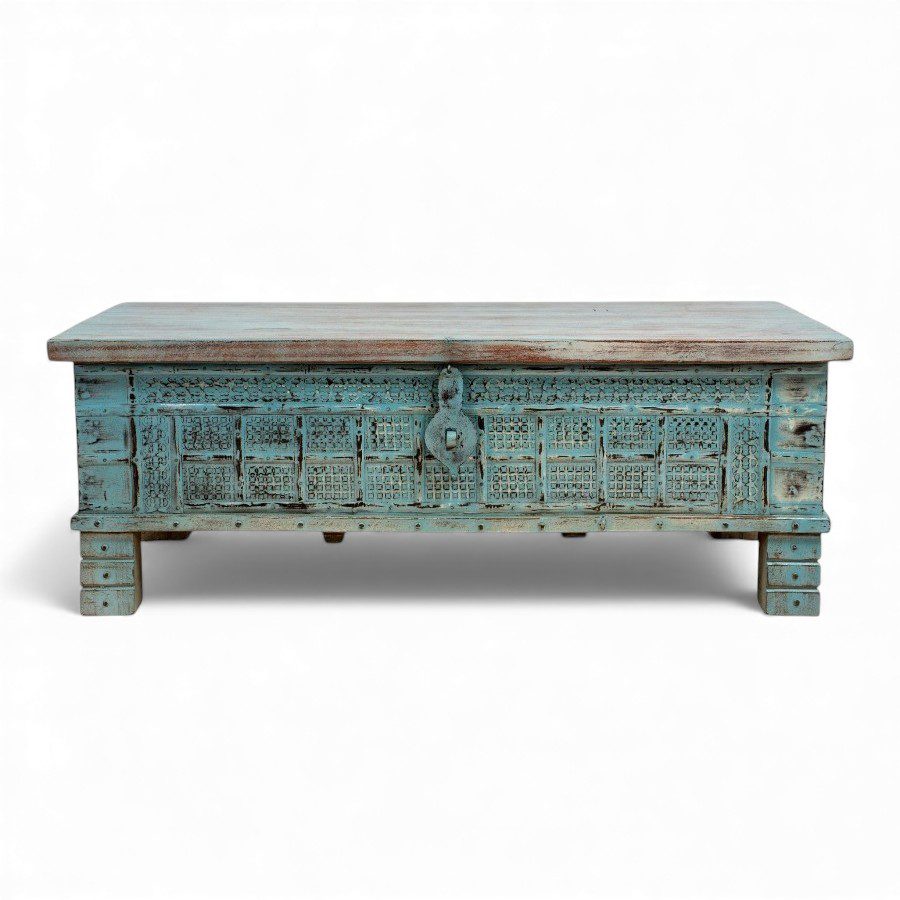 DWARKA - TRUNK BLUE WOOD 127 X 64 X 47